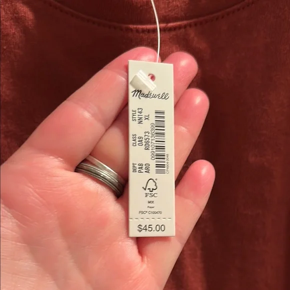 Madewell Clay Orange Red Boxy Crop Tee NWT - Picture 3 of 4